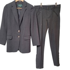 Ralph Lauren Charcoal Gray Wool Pantsuit Size 6P